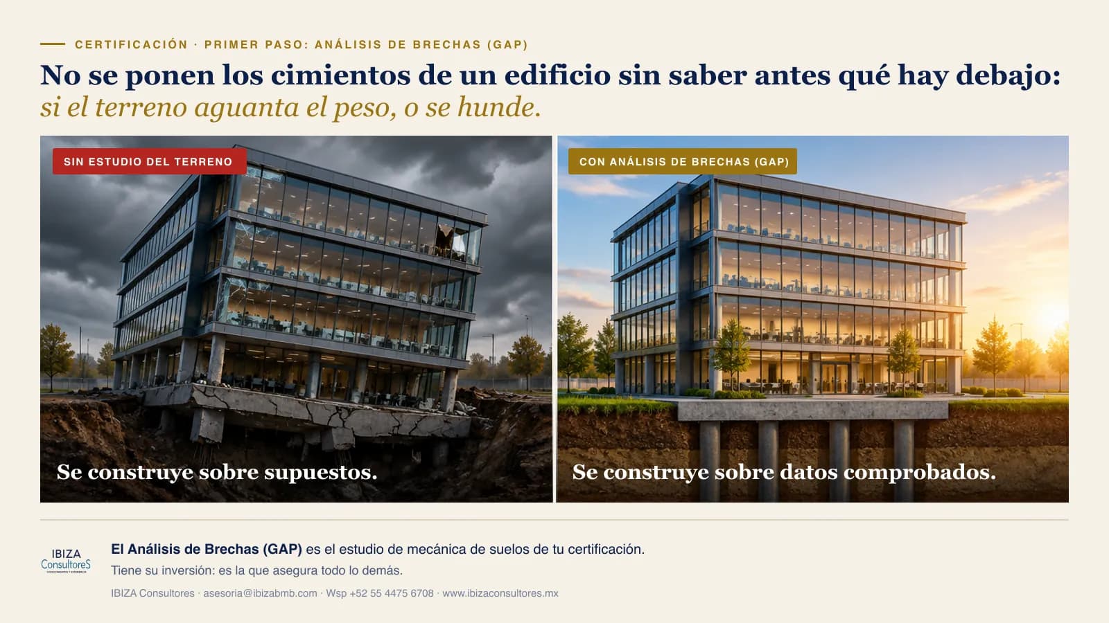 Análisis de Brechas (GAP): el estudio de mecánica de suelos con el que un consultor ISO mide tu operación antes de construir tu certificación